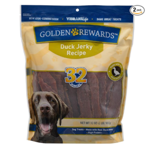 Alitaver Pack of 2 - Golden Rewards Duck Jerky Dog Treats, 32 oz