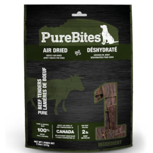 PureBites Beef Jerky Dog Treats, 1 Ingredient, Made in Canada, 7.5oz