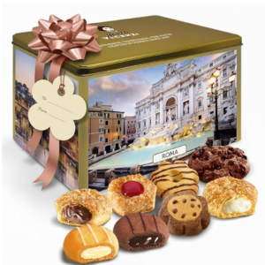 Matilde Vicenzi Roma Cookie Gift Tin - Pastries & Cookies in Individually Wrapped Trays - Gourmet Gifts For Father's Day, Teacher, Birthday - Assorted Cookies in Italian Design Tin 32.5oz (920g)