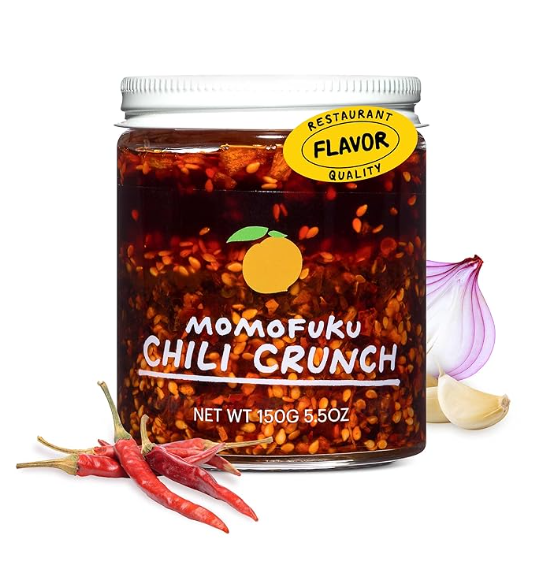 Momofuku Chili Crunch by David Chang, (5.5 Ounces), Chili Oil wit13h Crunchy Garlic and Shallots, Spicy Chili Crisp