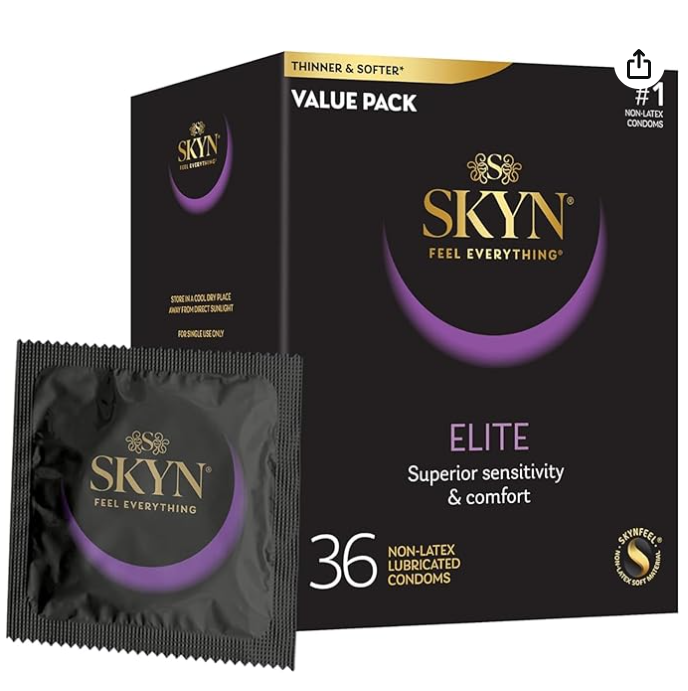 SKYN Elite – 36 Count – Ultra-Thin, Lubricated Latex-Free Condoms